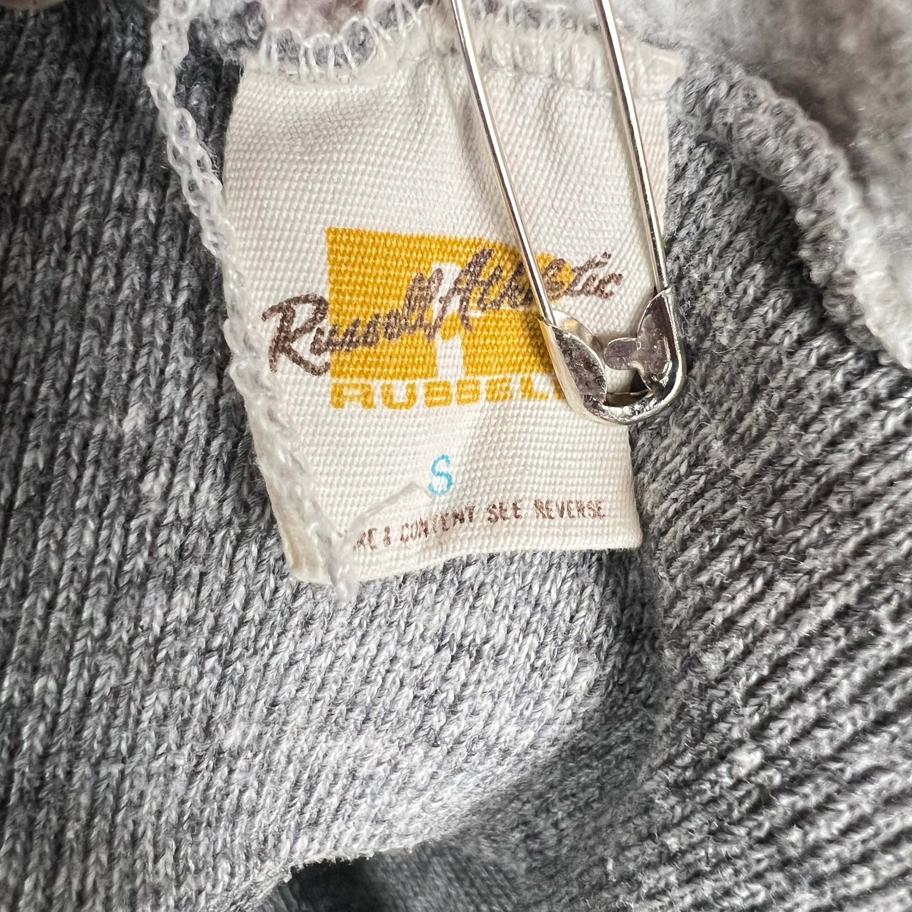 1970’s Russell Athletics Aberhart Athletics Logo Hoodie Faded Grey