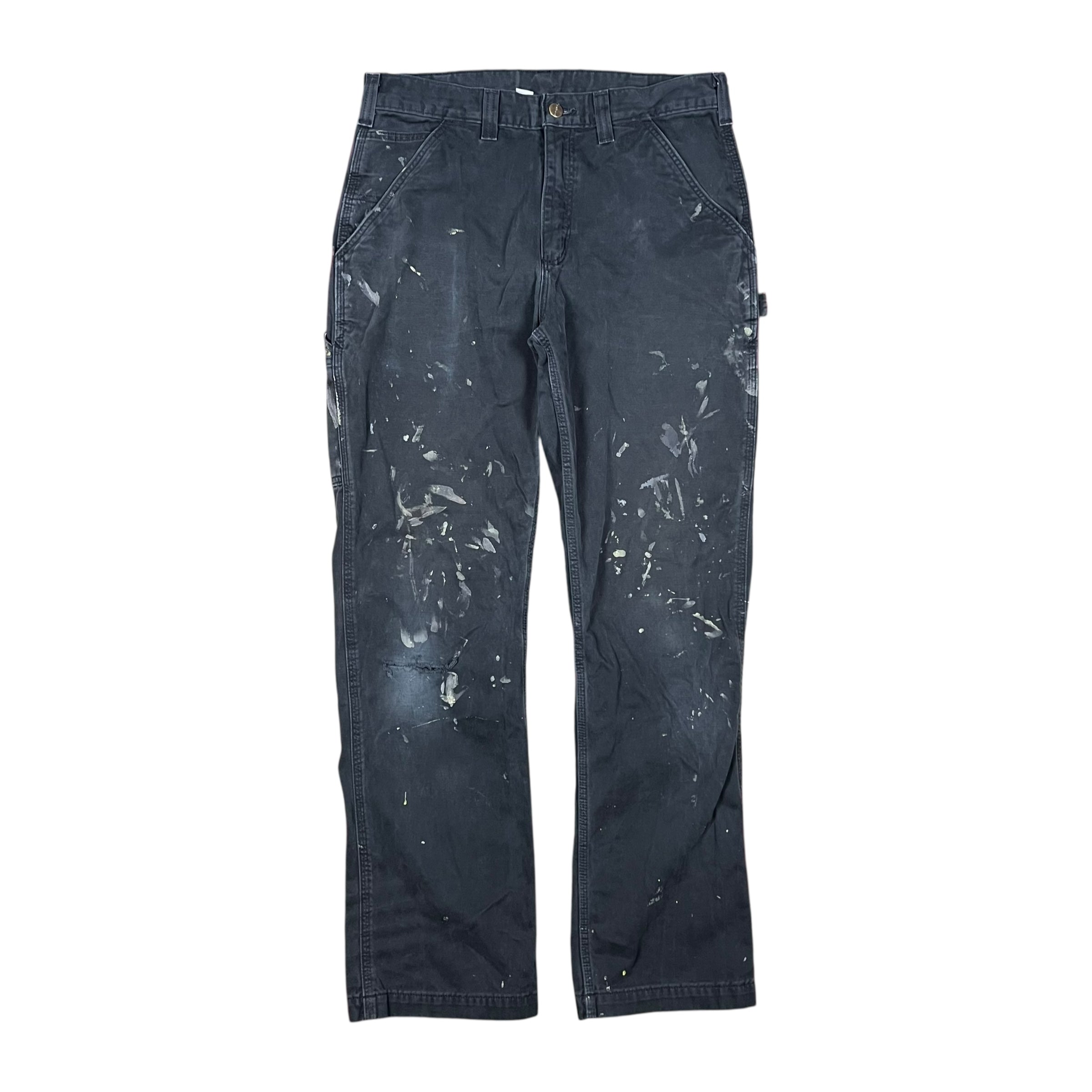Vintage Carhartt Relaxed Fit Carpenter Pants Paint Splatter Black