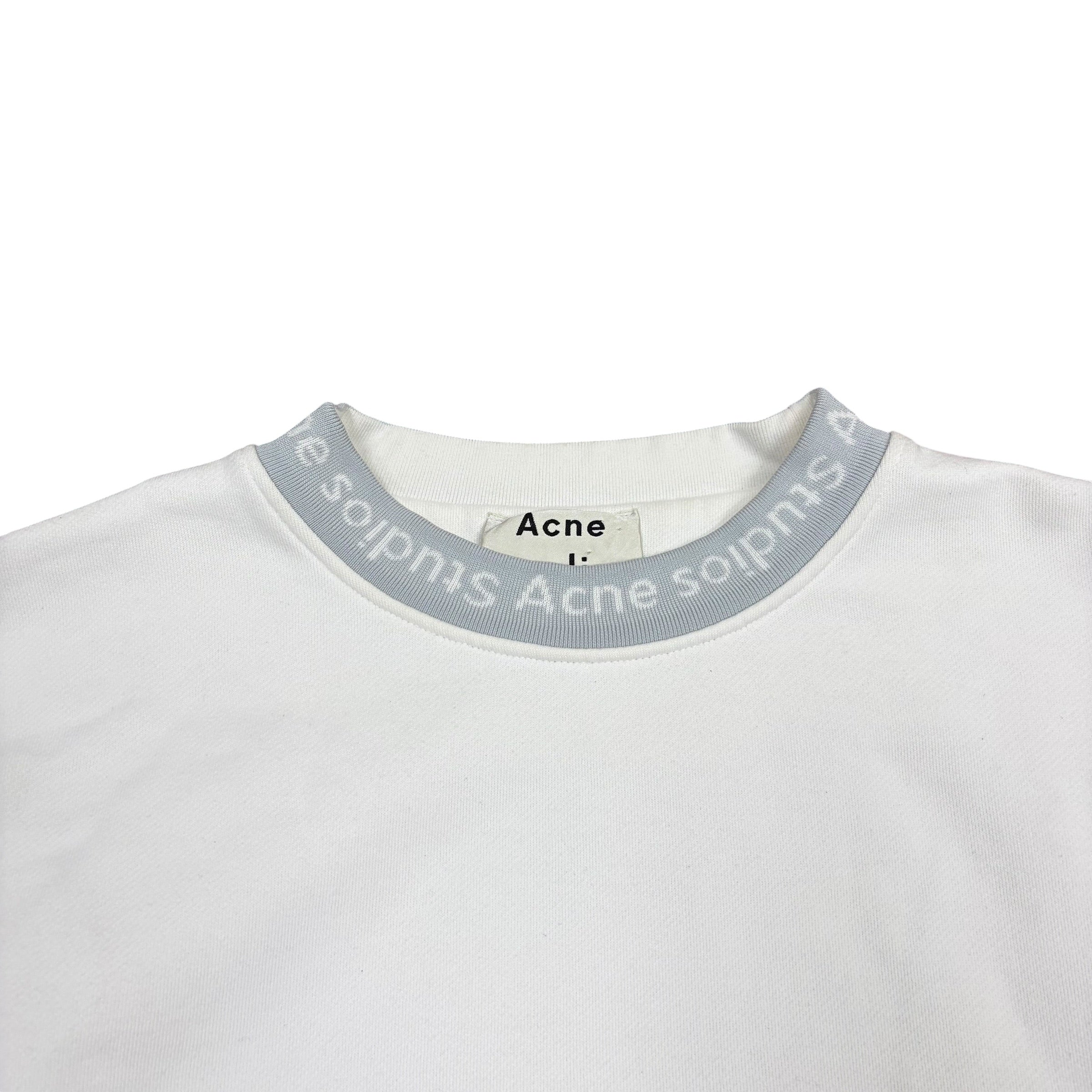 Acne Studios Logo Rib Crewneck White