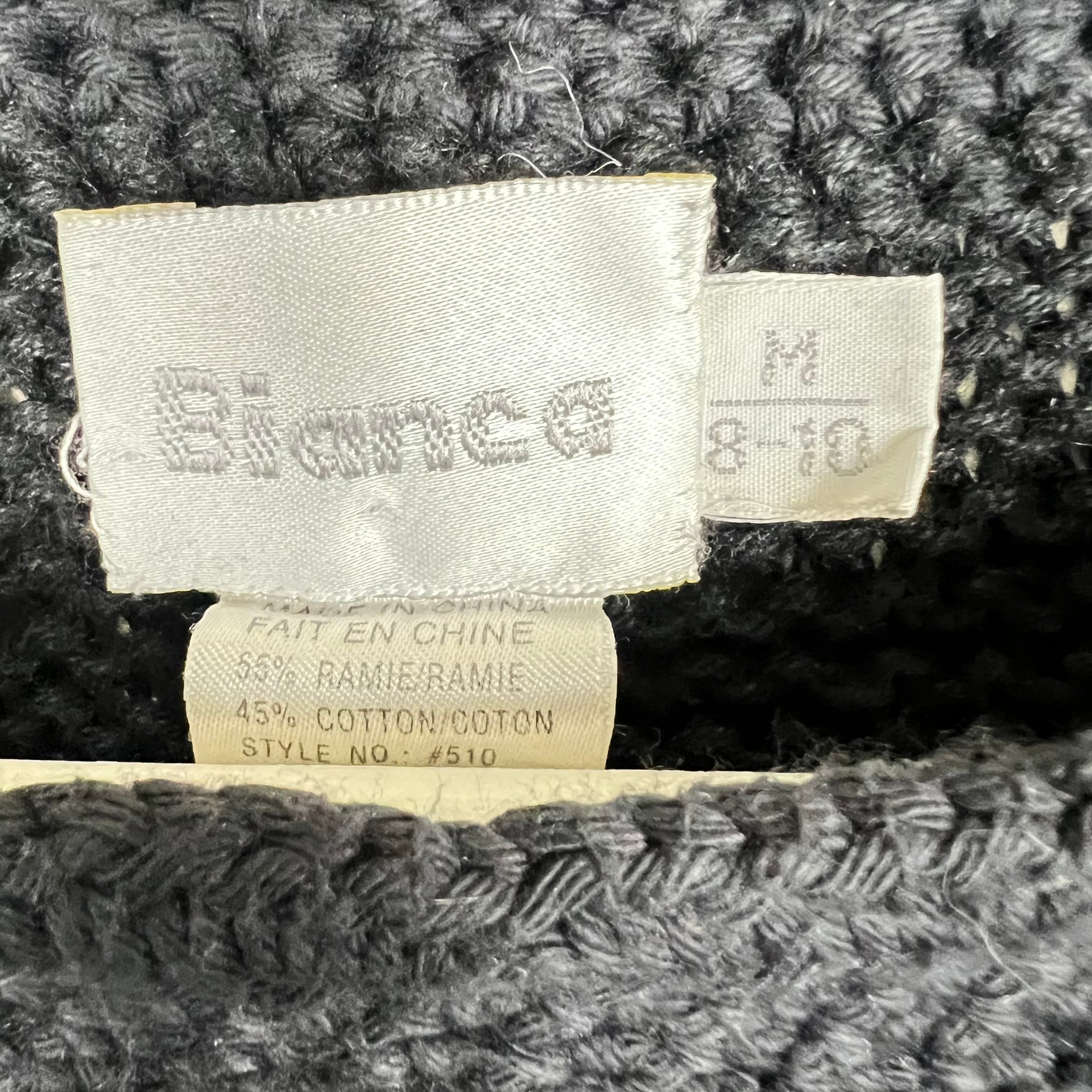 Vintage Bianca Women’s Multi Flower Design Handknit Black