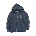 Vintage Harley Davidson Skull Zip Up Hoodie Black