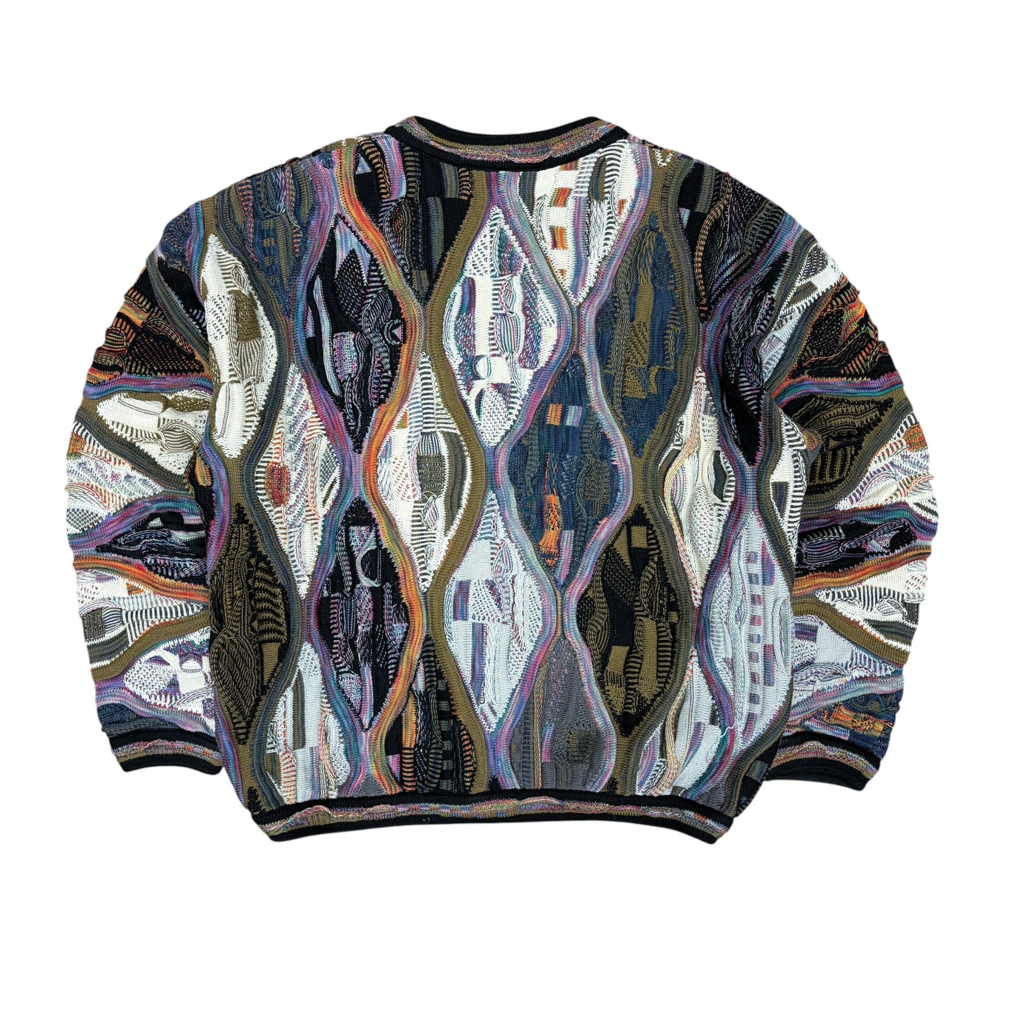 Vintage Tundra 3D Cable Pattern Knit Multi