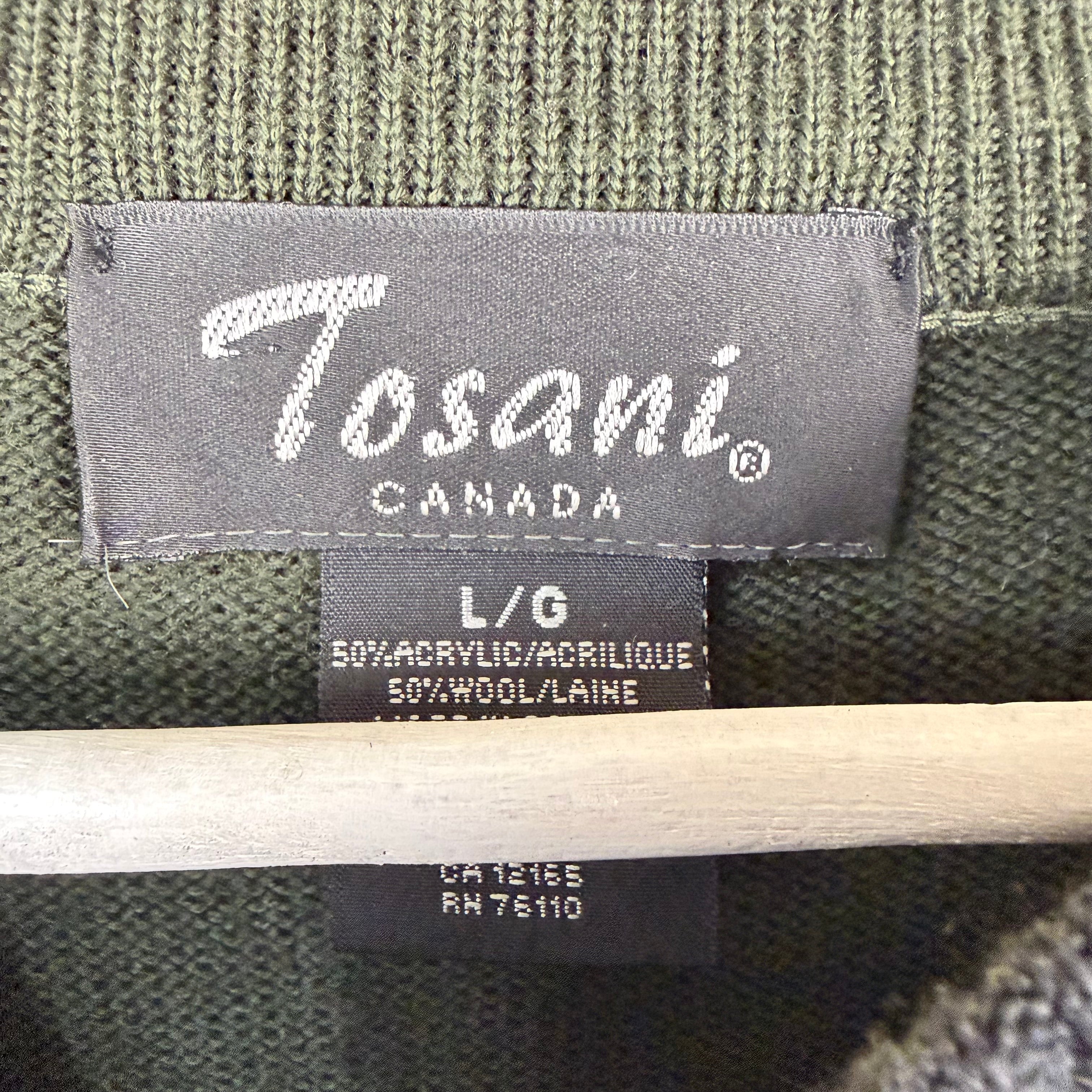 Vintage Tosani Multi Square Pattern Knit Olive