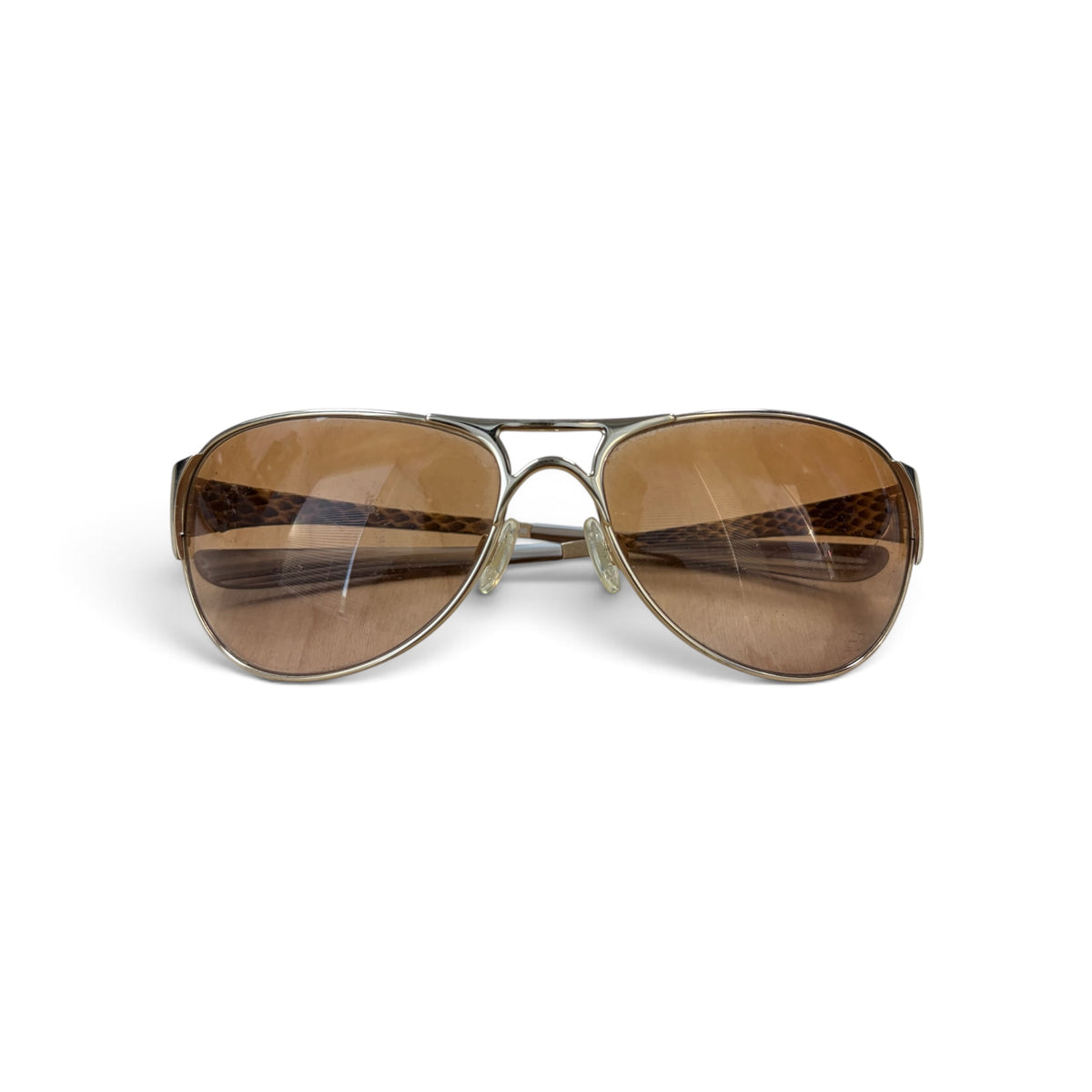 Oakley Women’s Restless Brown Gradient Sunglasses Snakeskin Gold