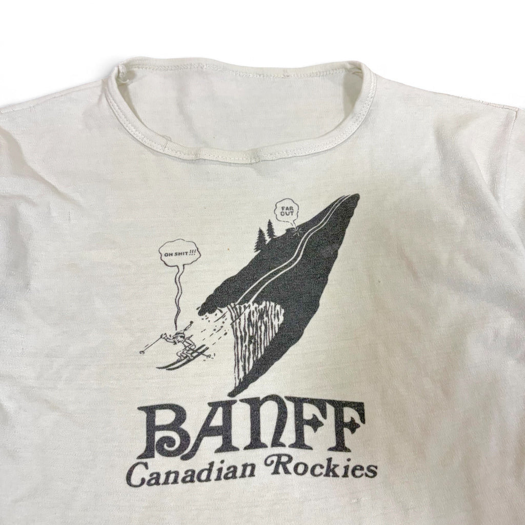 1970’s Banff Canadian Rockies Ski Comedy Tee Pale Green