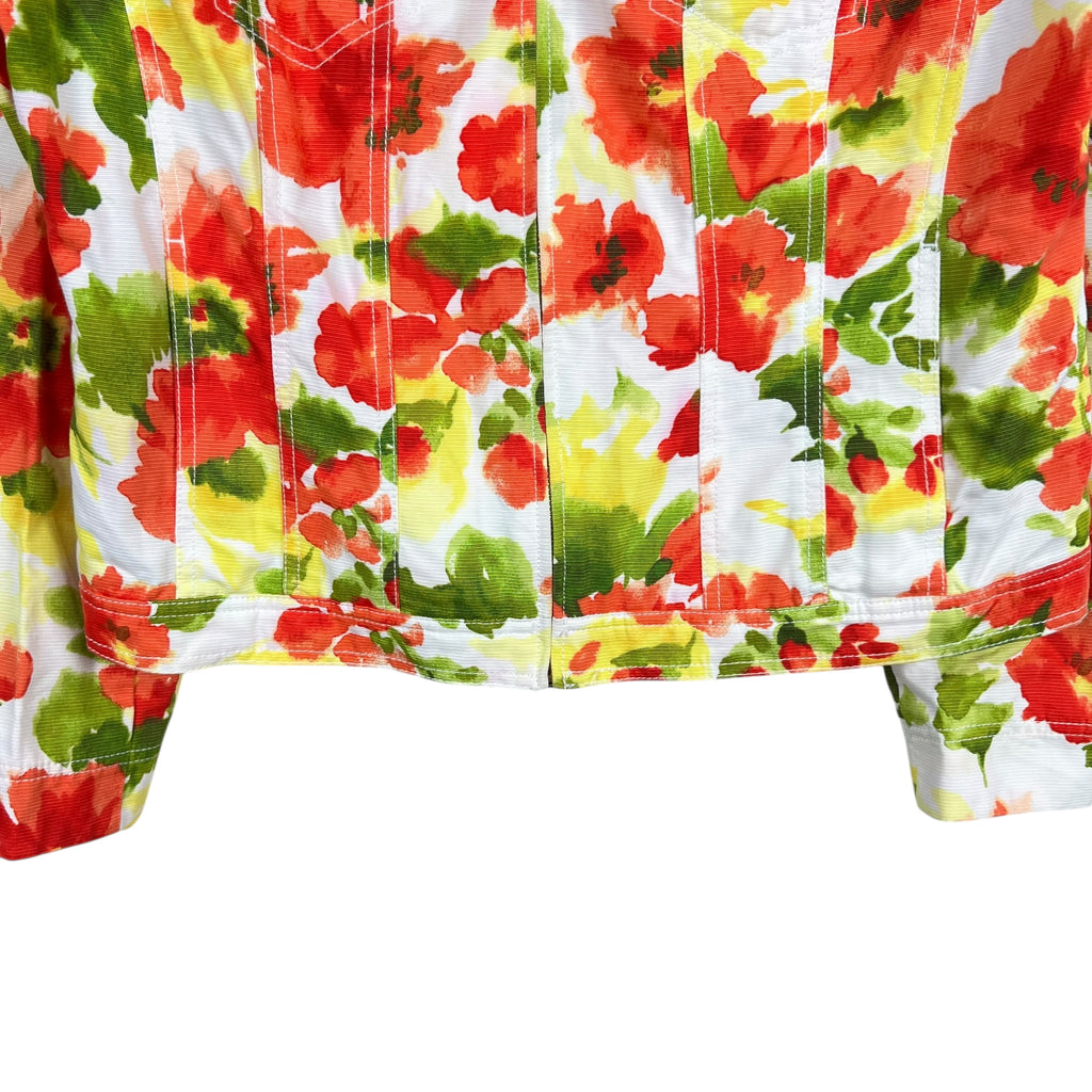Vintage Jones New York Women’s Floral Print AOP Jacket White