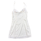 Vintage Women’s Satin Mini Dress Pearl White