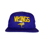 Vintage New Era Minnesota Vikings Spellout Logo SnapBack Purple