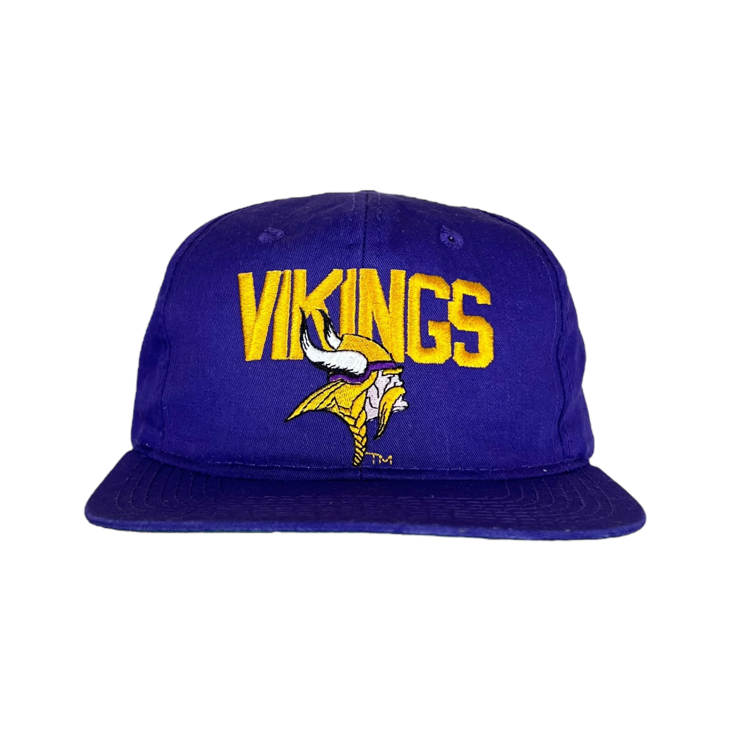 Vintage New Era Minnesota Vikings Spellout Logo SnapBack Purple