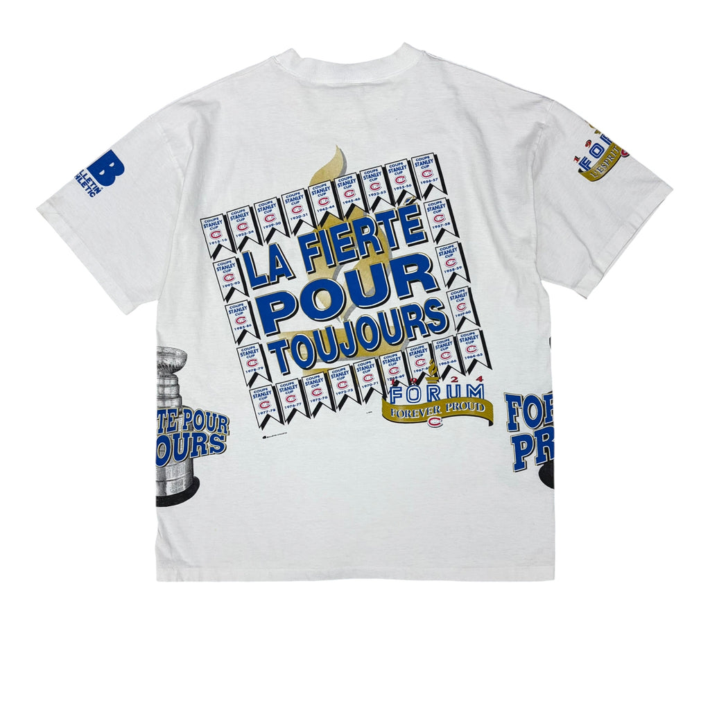 1993 Bulletin NHL Montreal Canadiens Forum “Forever Proud” AOP Tee White