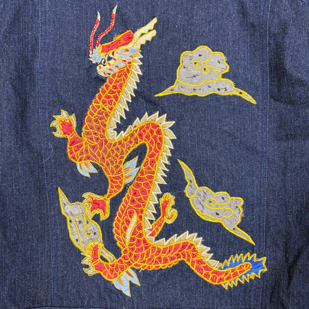Vintage Ribkoff Trends Women’s Embroidered Dragon Denim Jacket