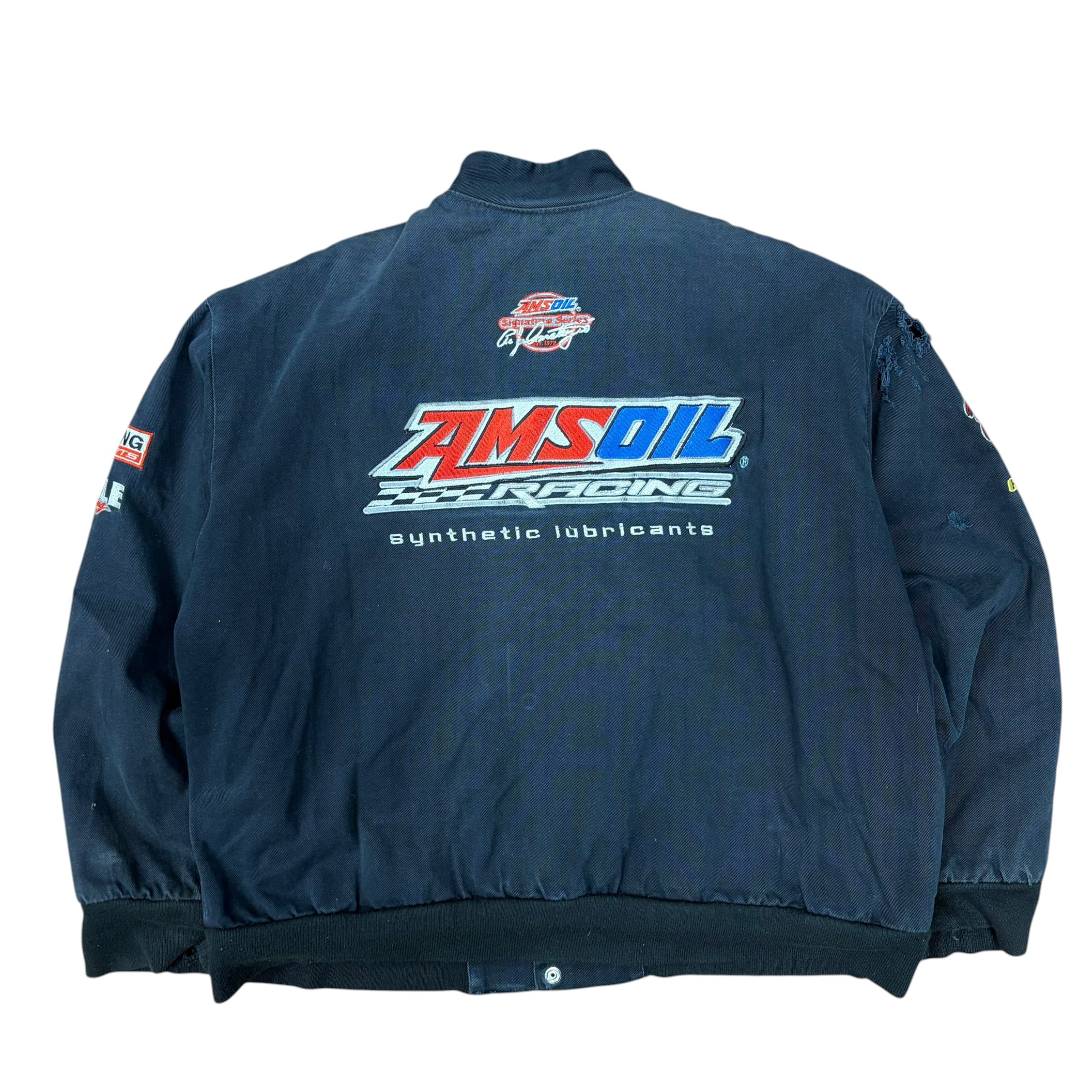 Vintage Jeff Hamilton Amsoil Racing Jacket Washed Black