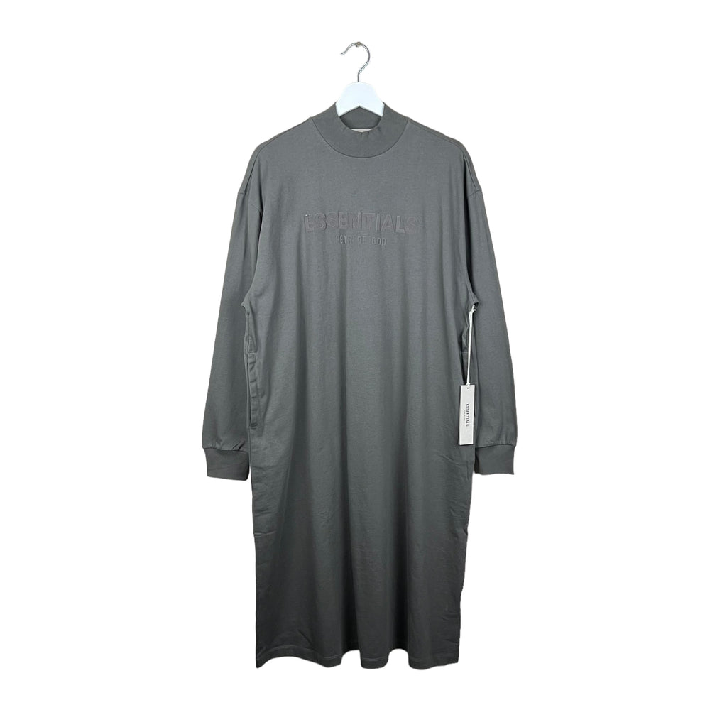 Essentials Women’s Midi Dress Long Sleeve Gray