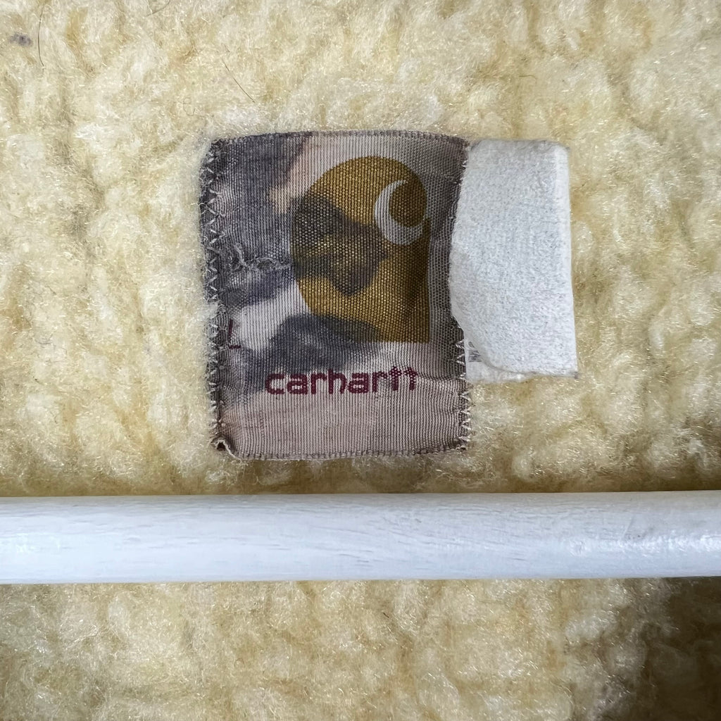 Vintage Carhartt Sherpa Lined Denim Vest Dark Wash