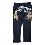 Y2K Ed Hardy Tiger Print Sweatpants Black