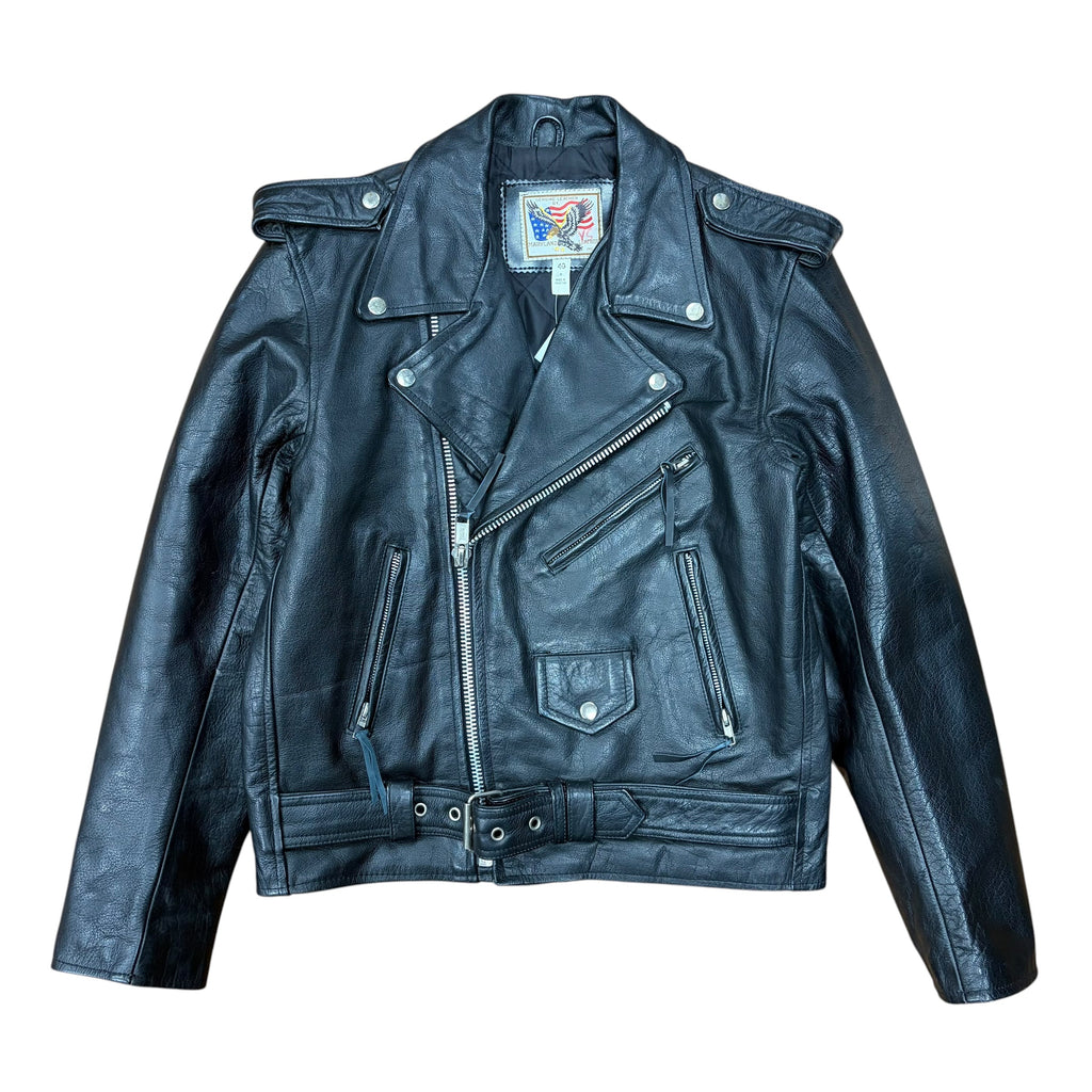 Vintage Maryland Leather Heavy Biker Jacket Black