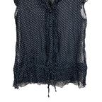 Vintage Seduction Women’s Frill Sleeveless Blouse Polka Dot Top