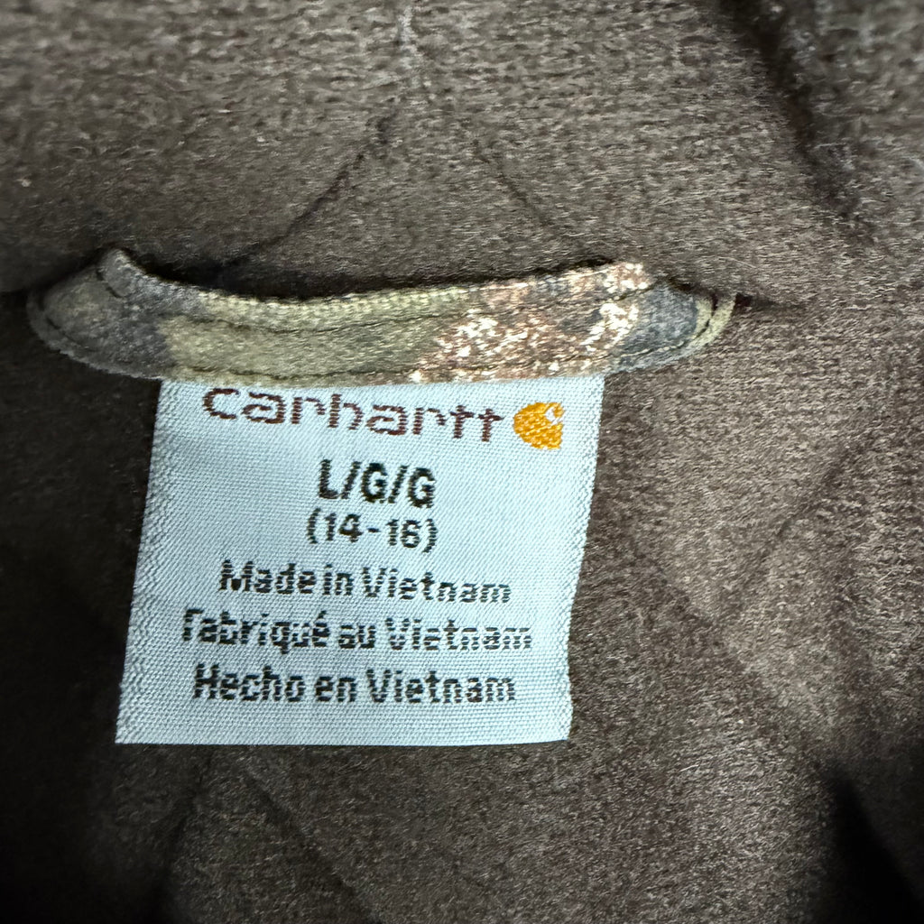 Vintage Carhartt Youth RealTree Hooded Quilt Lined Jacket Camo