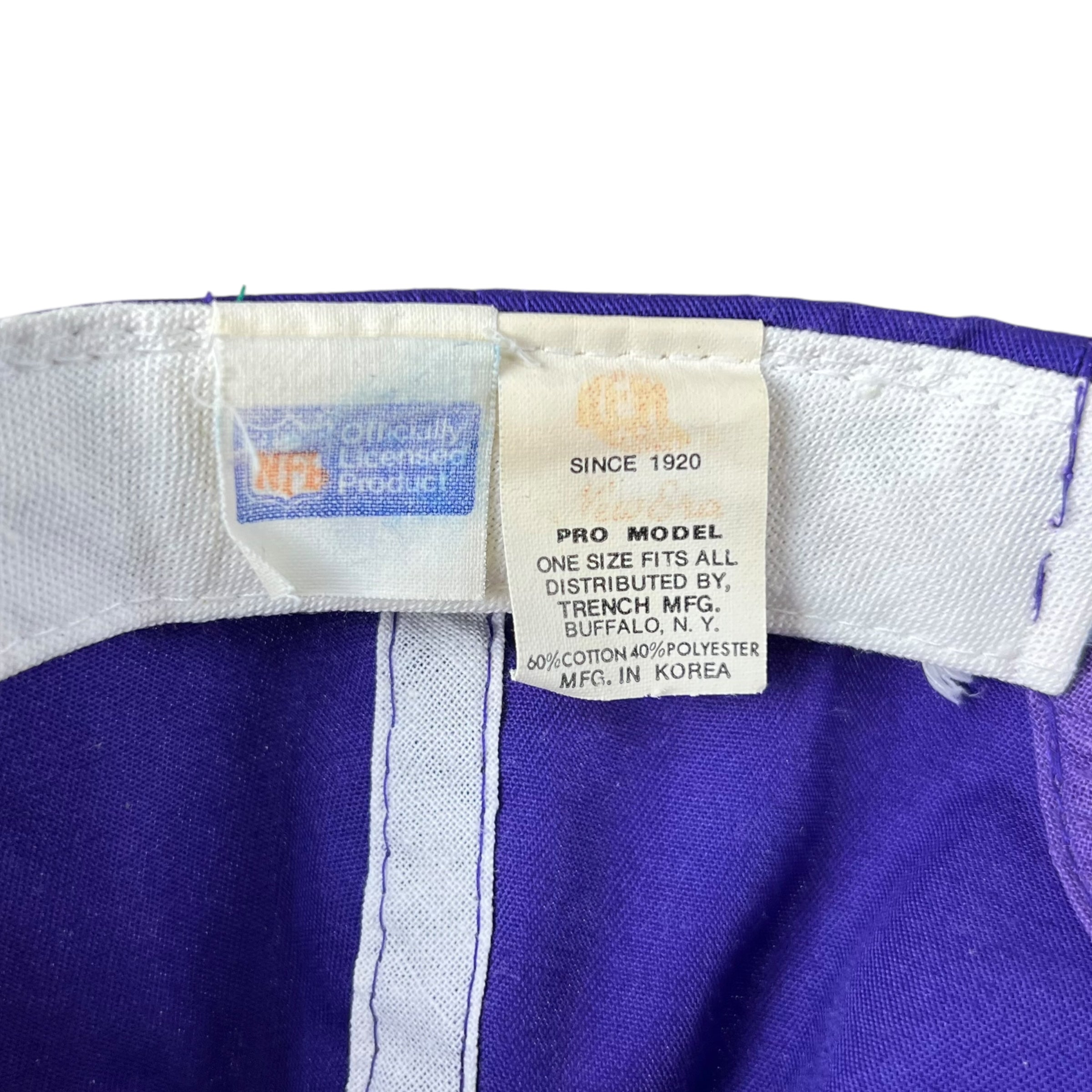 Vintage New Era Minnesota Vikings Spellout Logo SnapBack Purple
