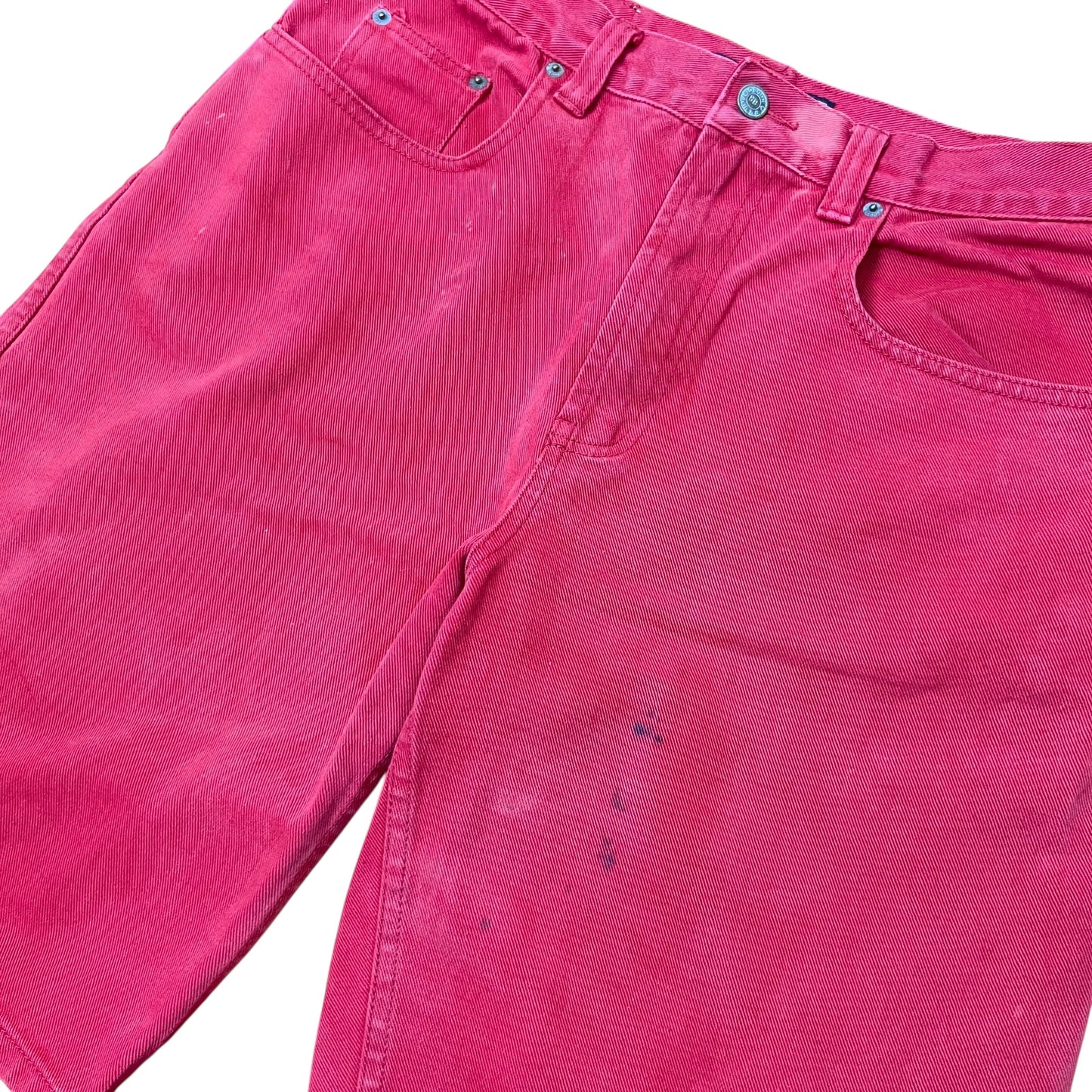 Vintage Blue Rodeo Denim Shorts Washed Red