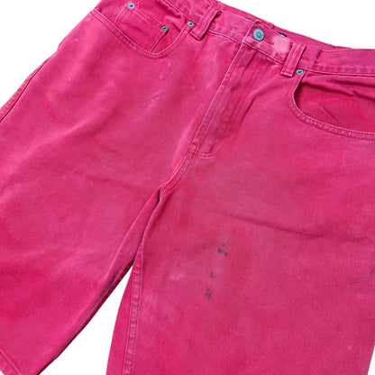 Vintage Blue Rodeo Denim Shorts Washed Red