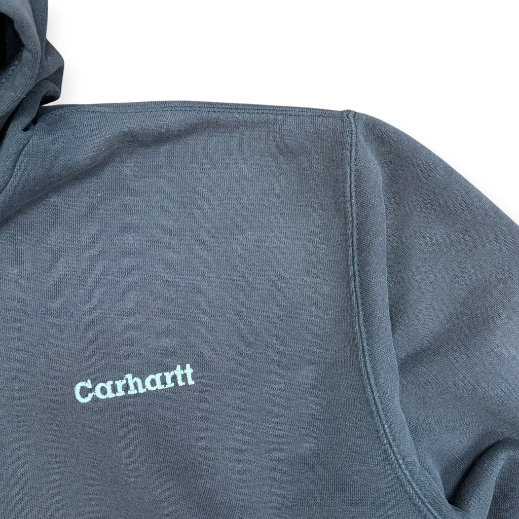 Vintage Carhartt Spellout Hoodie Faded Black