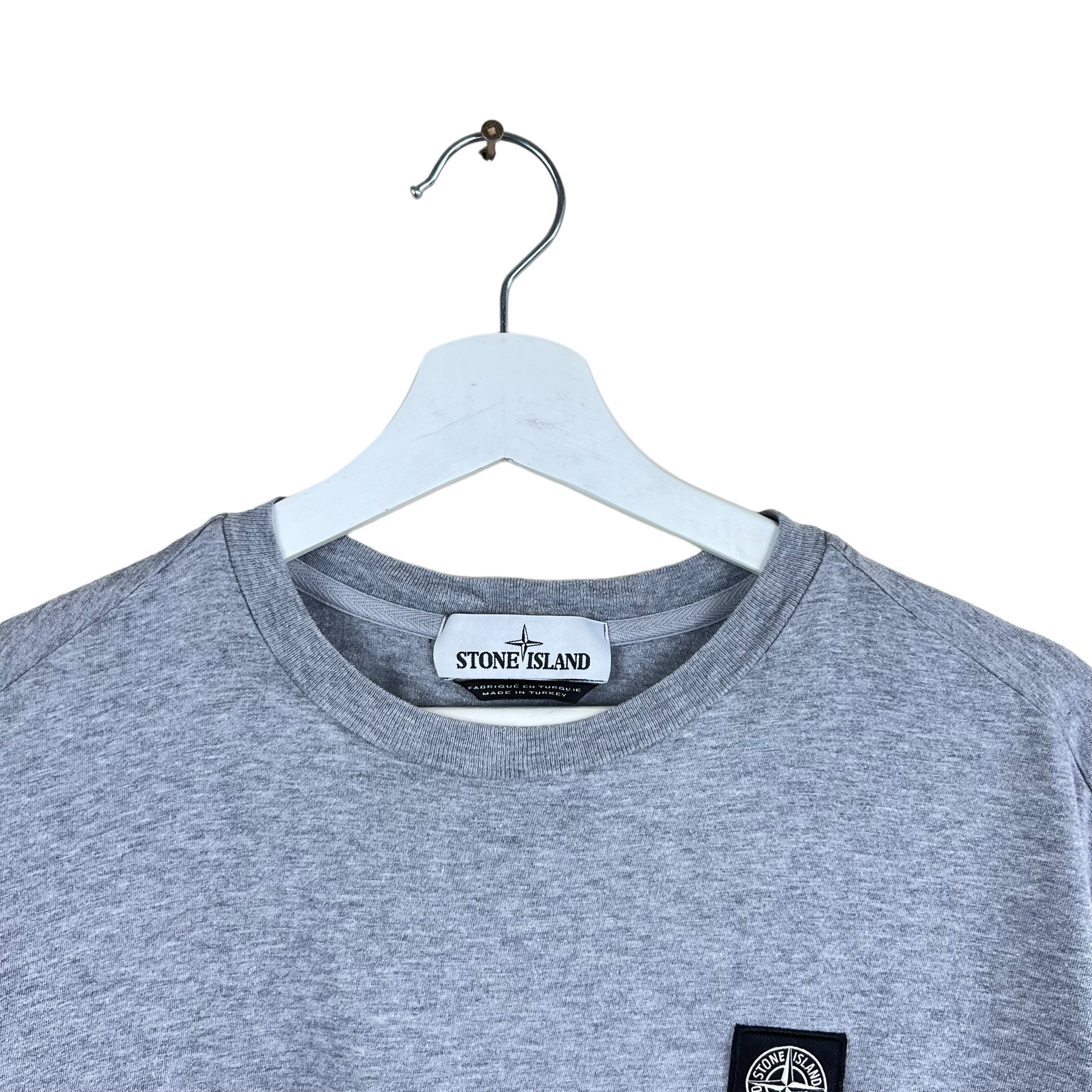 Stone Island Compass Patch Logo Tee Melange Grey