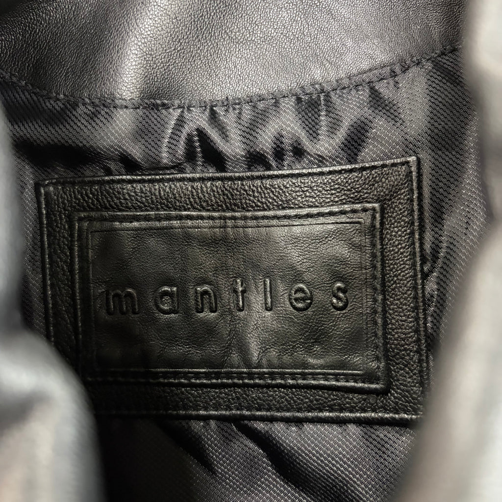 Vintage Mantles Button Up Leather Long Coat Black