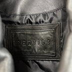 Vintage Mantles Button Up Leather Long Coat Black