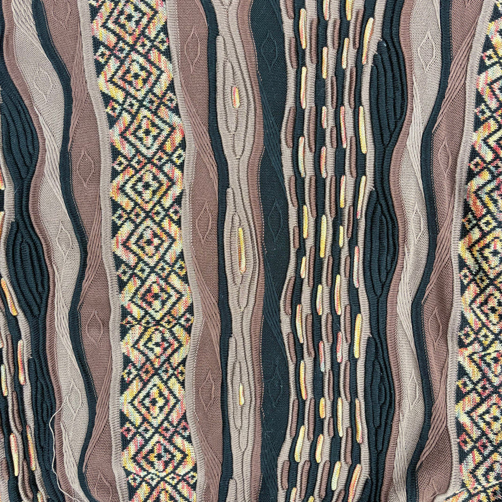 Vintage Tundra 3D Cable Pattern Knit Brown