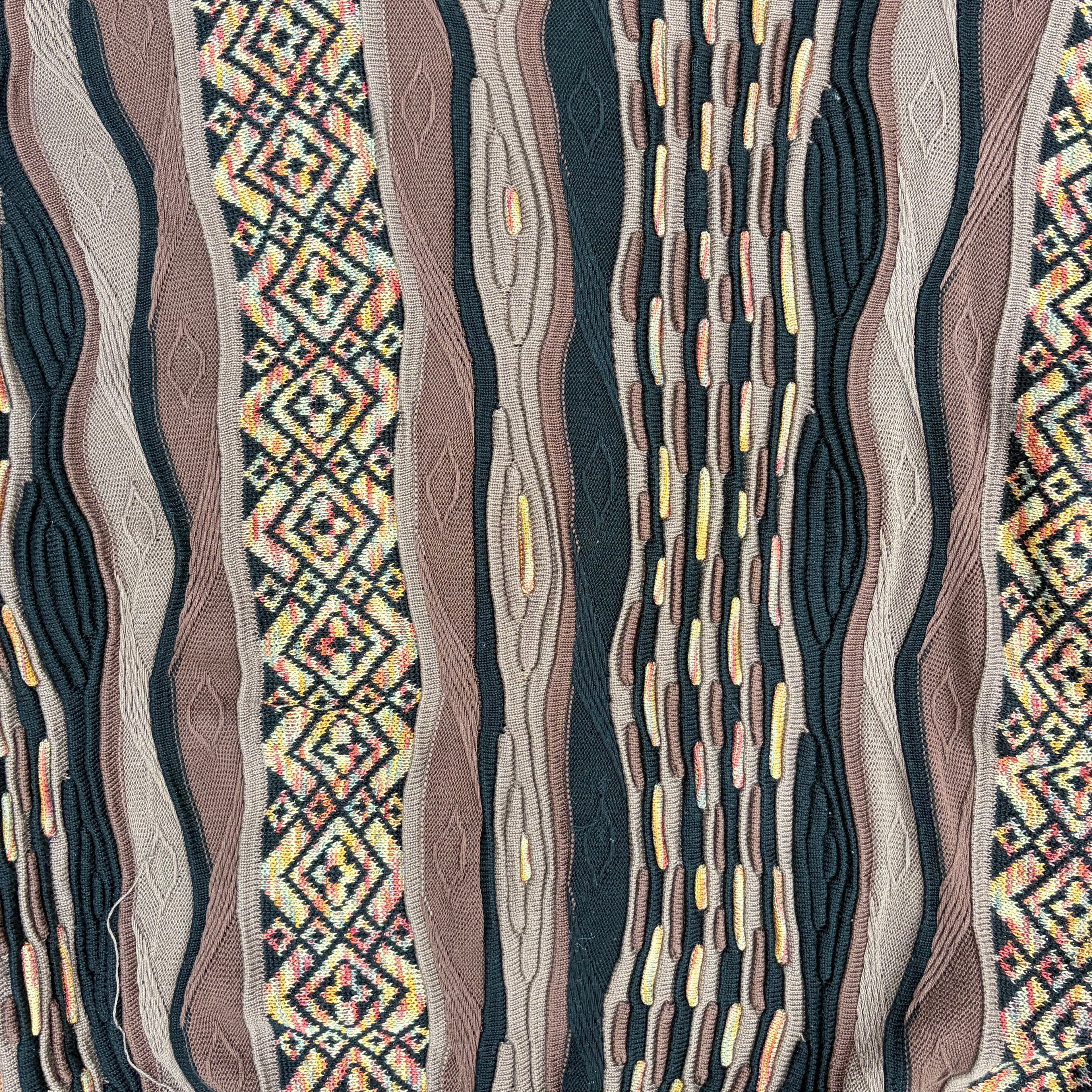 Vintage Tundra 3D Cable Pattern Knit Brown