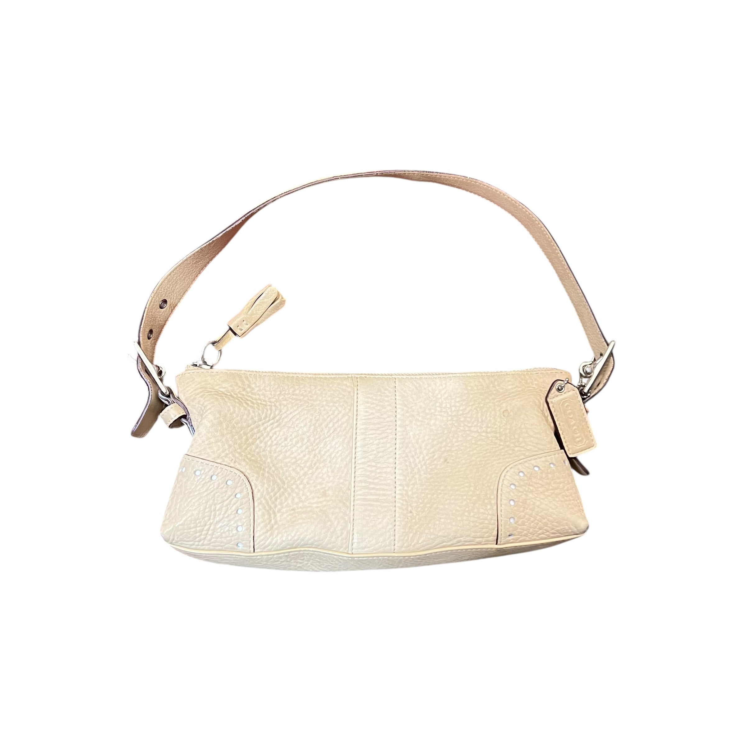 Coach Hamilton Pebbled Leather Bag Small Shoulder Bag Cream