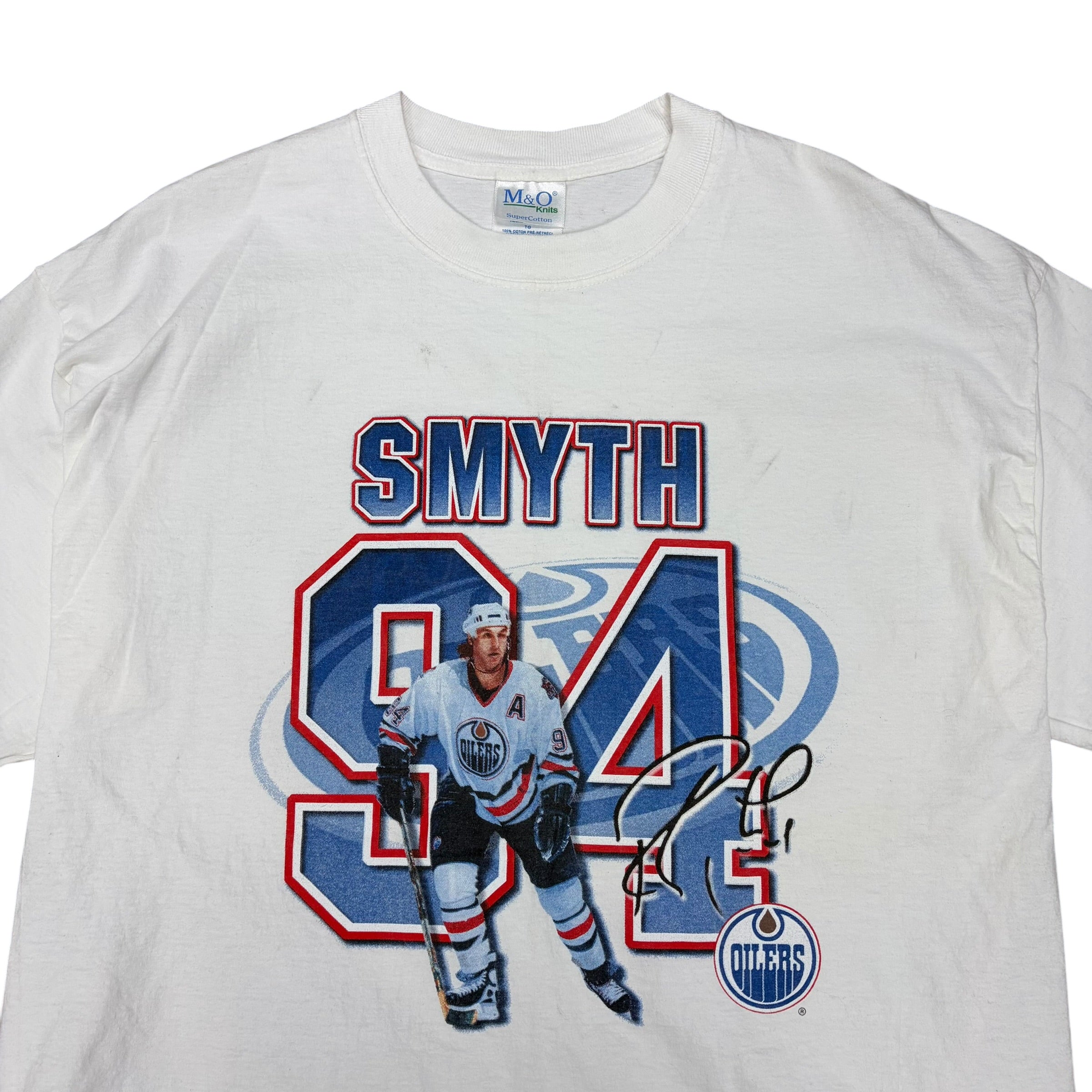 Vintage M&O Knits NHL Edmonton Oilers Ryan Smyth Player Tee White