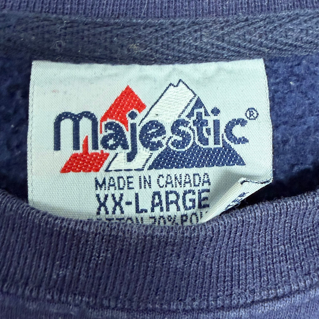 Vintage Majestic MLB Atlanta Braves Baseball Logo Crewneck Navy