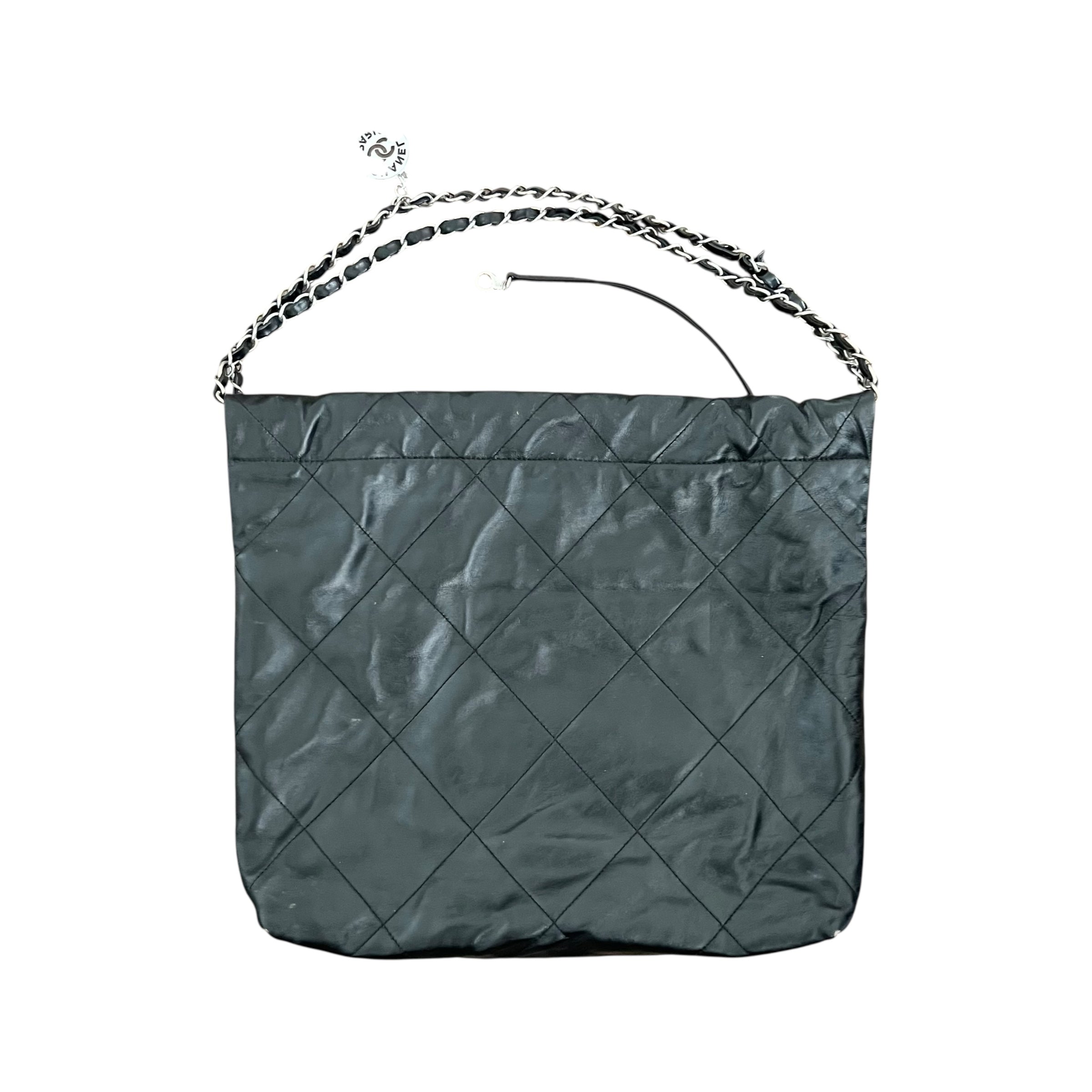 Chanel 22 Medium Calfskin Chain Bag Black