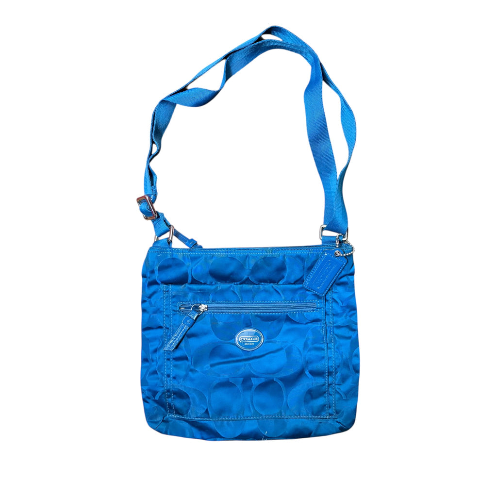 Coach Signature Nylon File Bag Blue