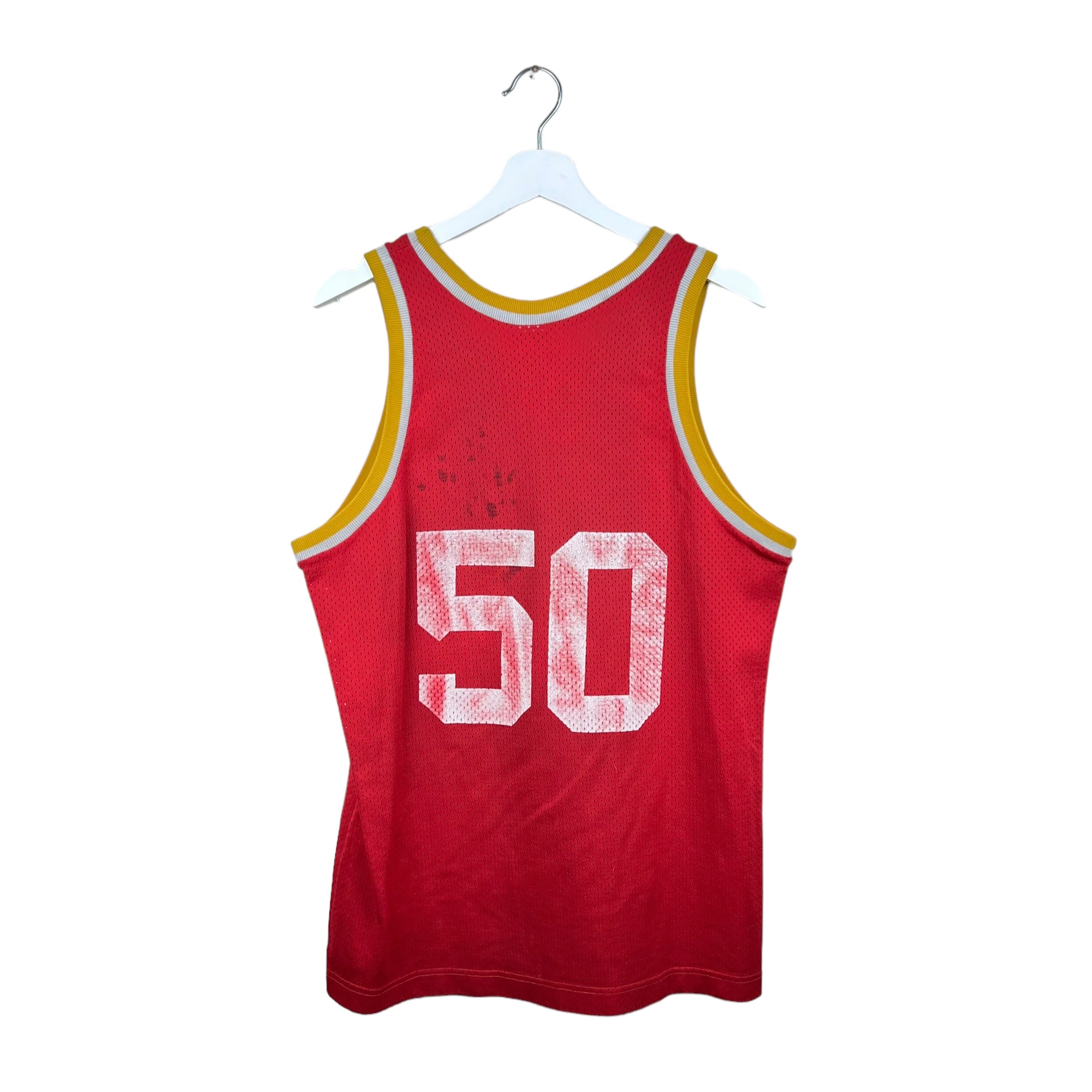 Vintage 80’s Ravens Knit Houston Rockets Ralph Sampson Away Jersey Red