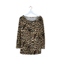 Vintage Women’s Cowl Neck Longsleeve Top Leopard Print