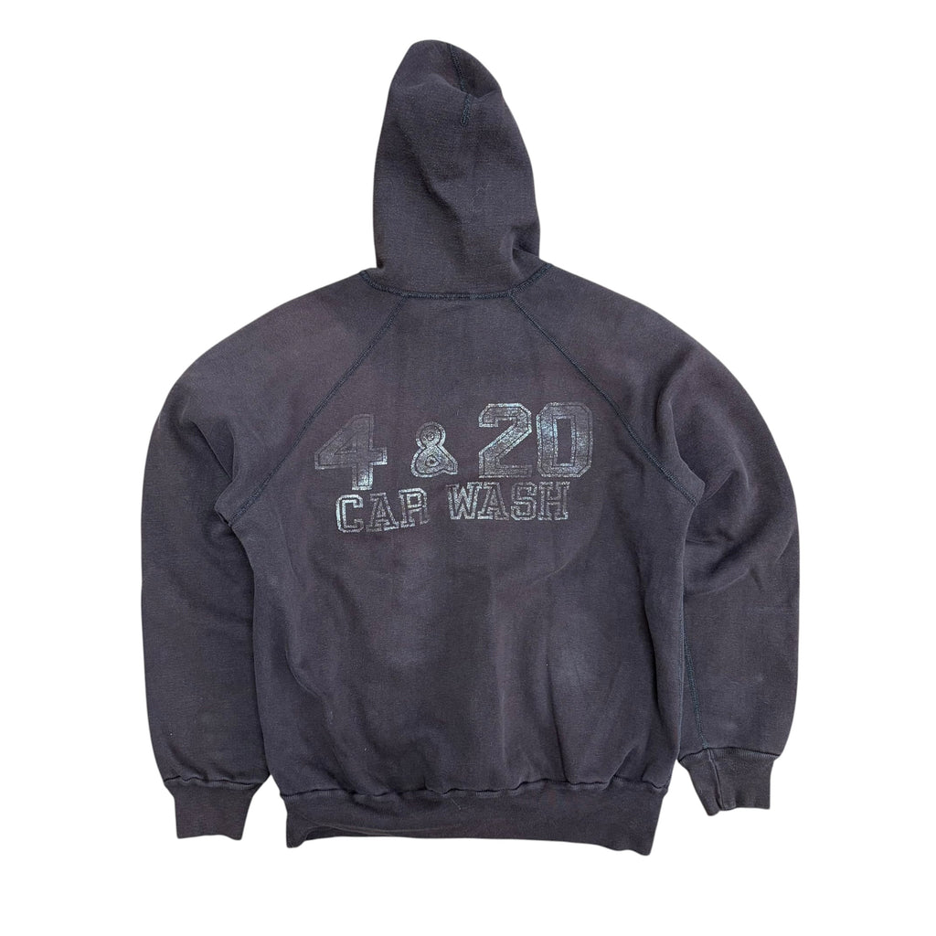 Vintage Tiger Brand 4 & 20 Car Wash Promo Hoodie Chocolate Brown