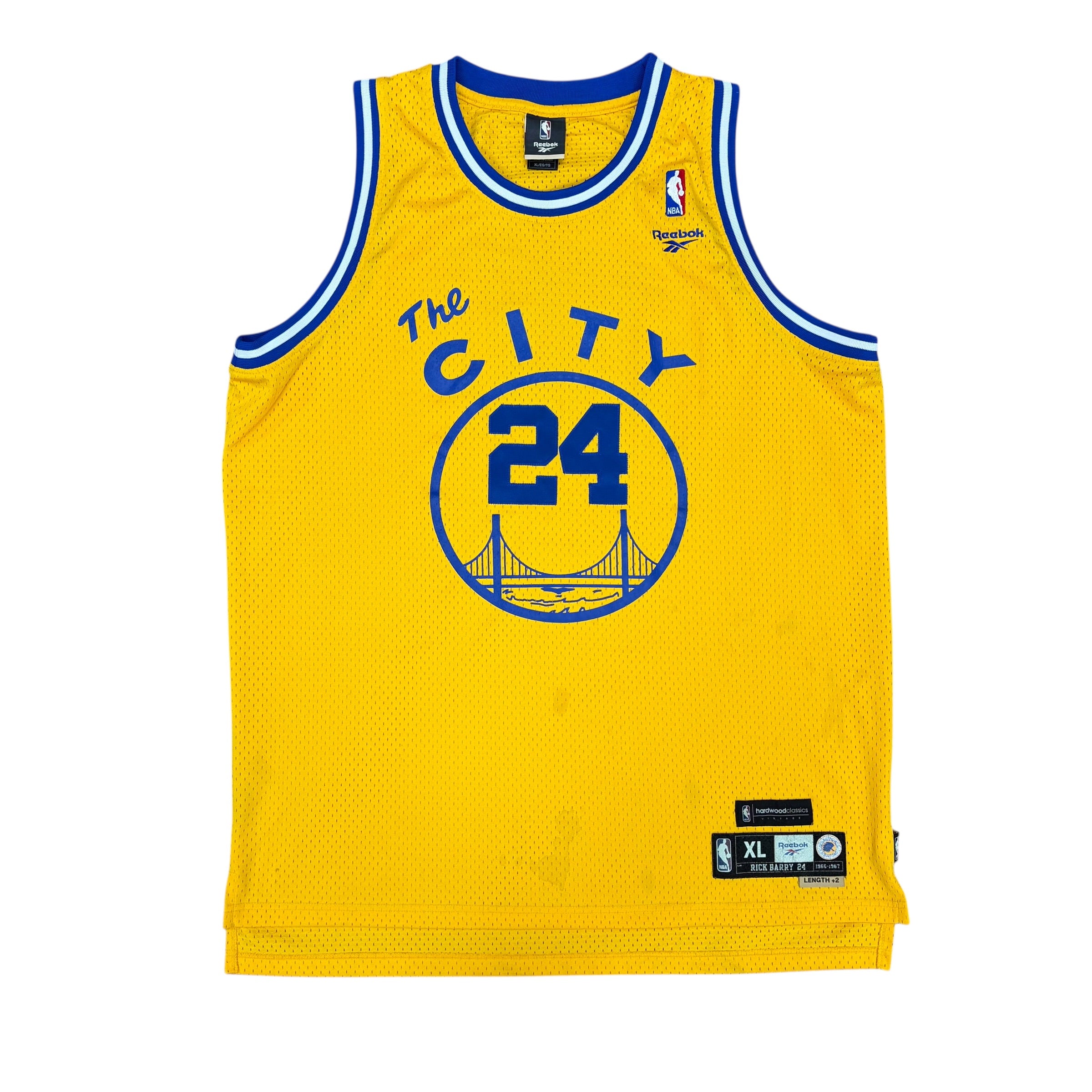 Vintage Reebok NBA Hardwood Classics Golden State Warriors Rick Barry Jersey