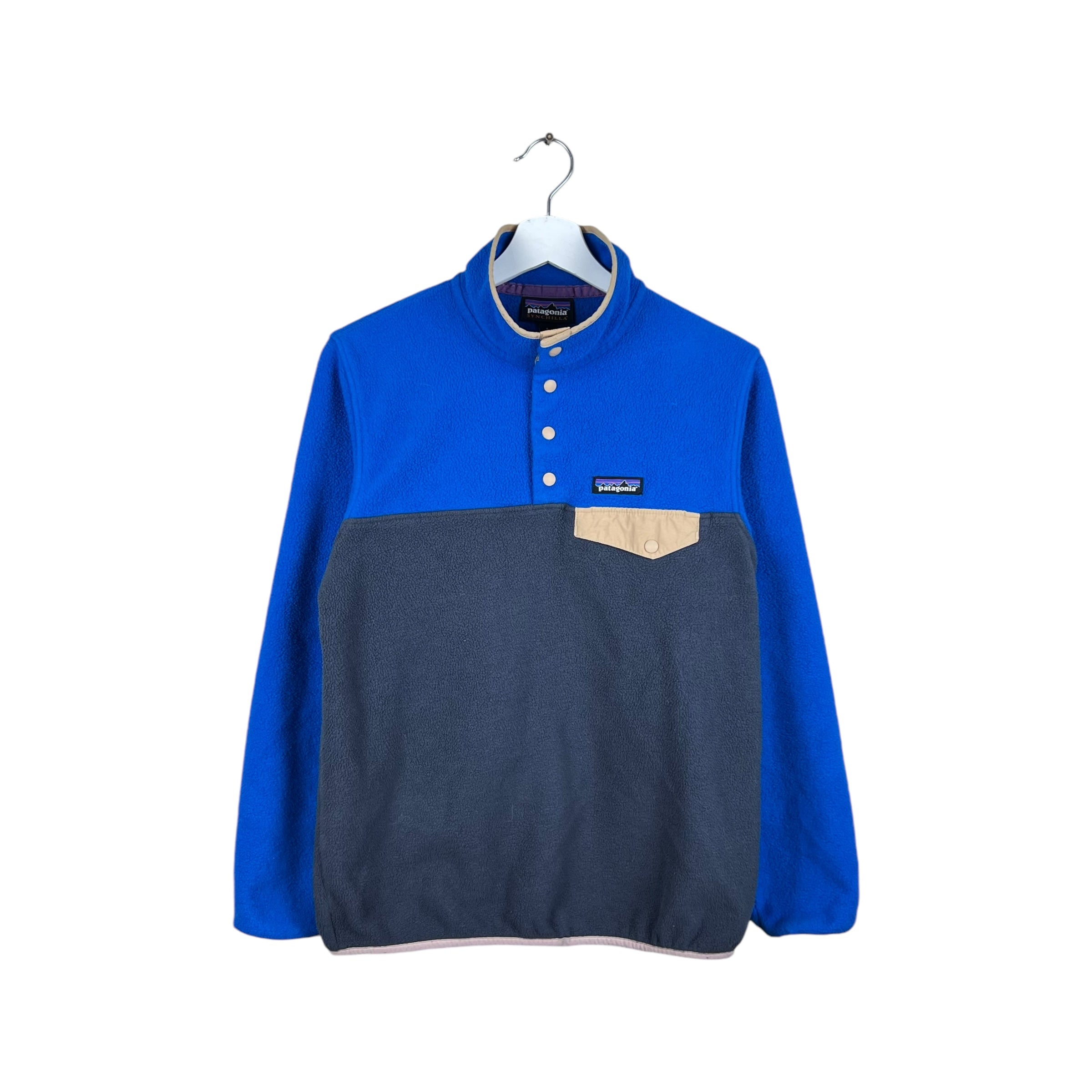Vintage Patagonia Women’s Synchilla Two Tone Button Snap Blue