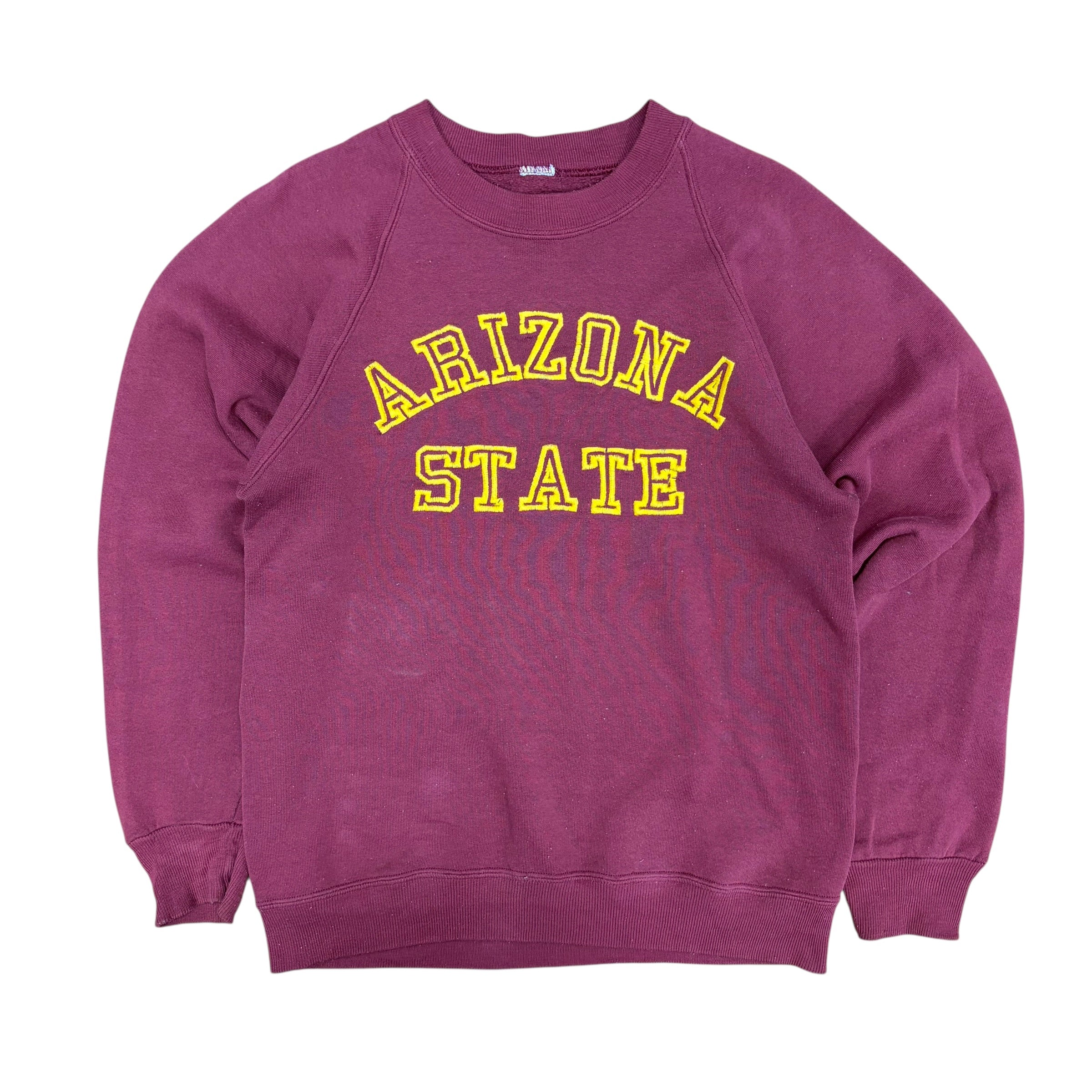 Vintage Arizona State University Arch Spellout Crewneck Burgundy
