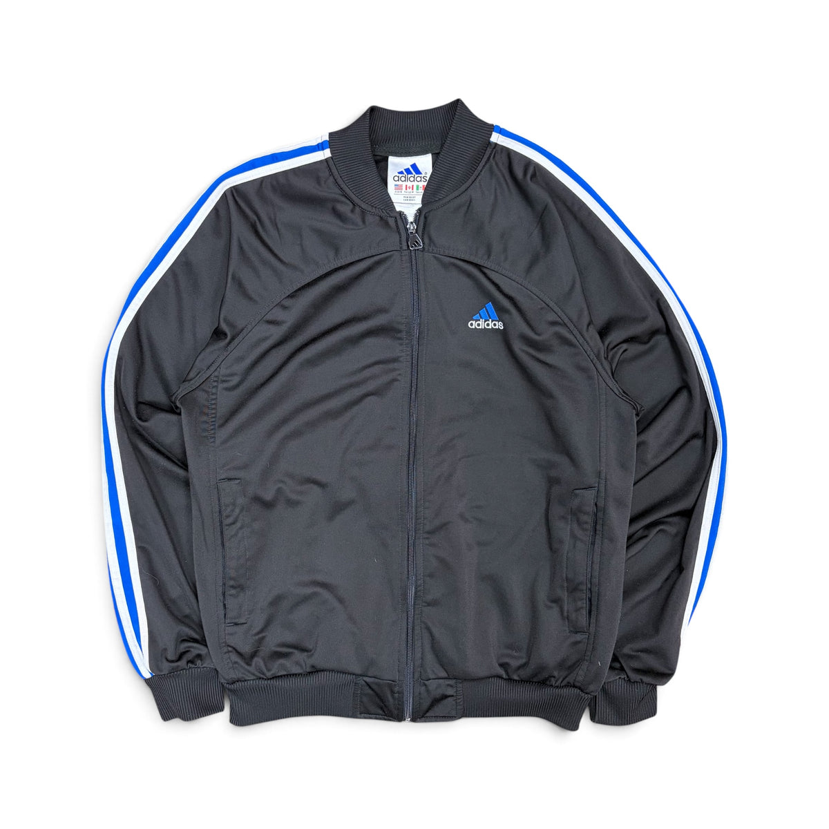 Vintage Adidas Nylon Striped Track Jacket Black