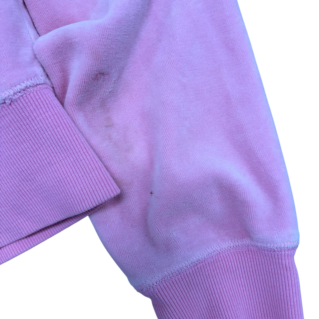 Vintage Bebe Women’s Bedazzled Logo Velour Hoodie Pink