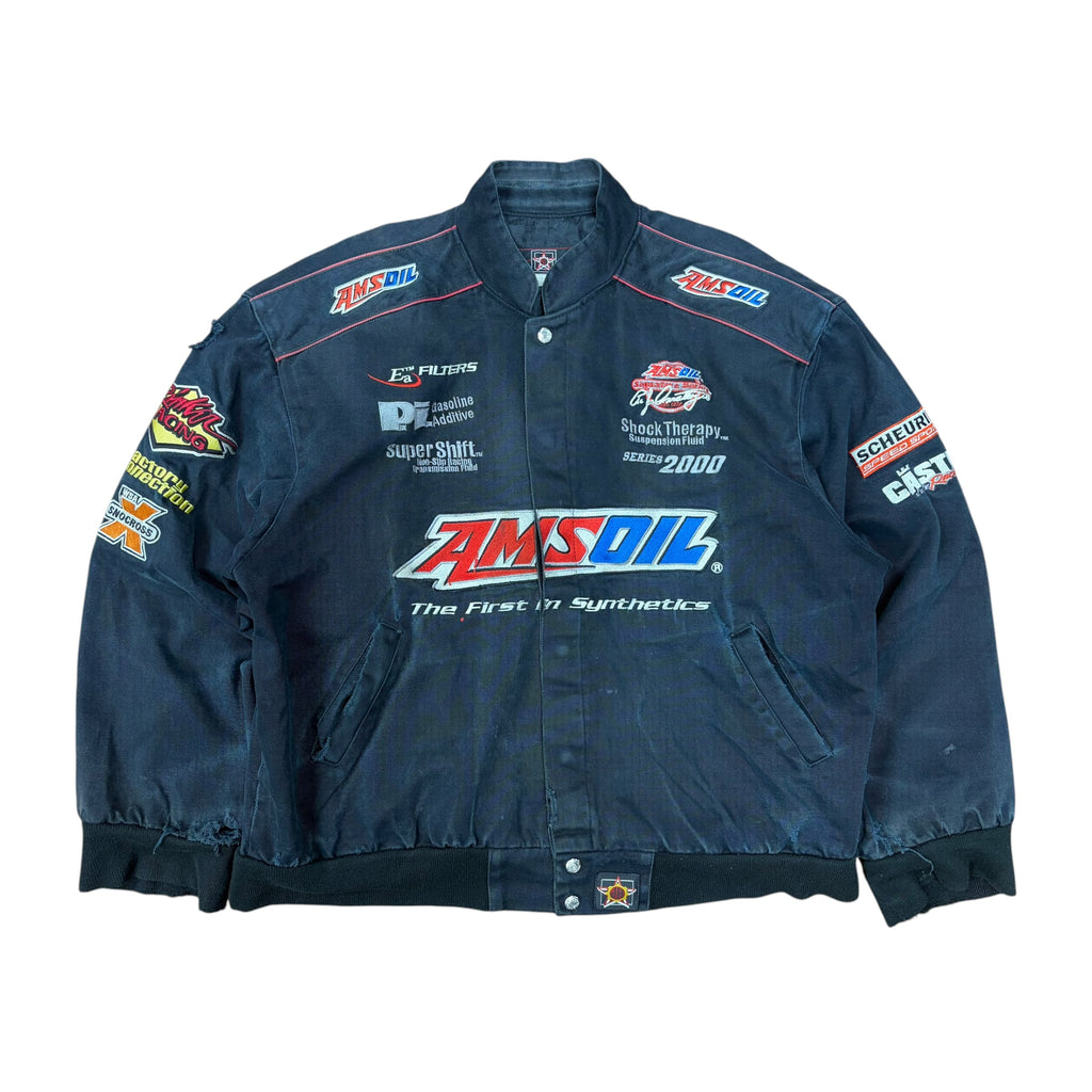 Vintage Jeff Hamilton Amsoil Racing Jacket Washed Black