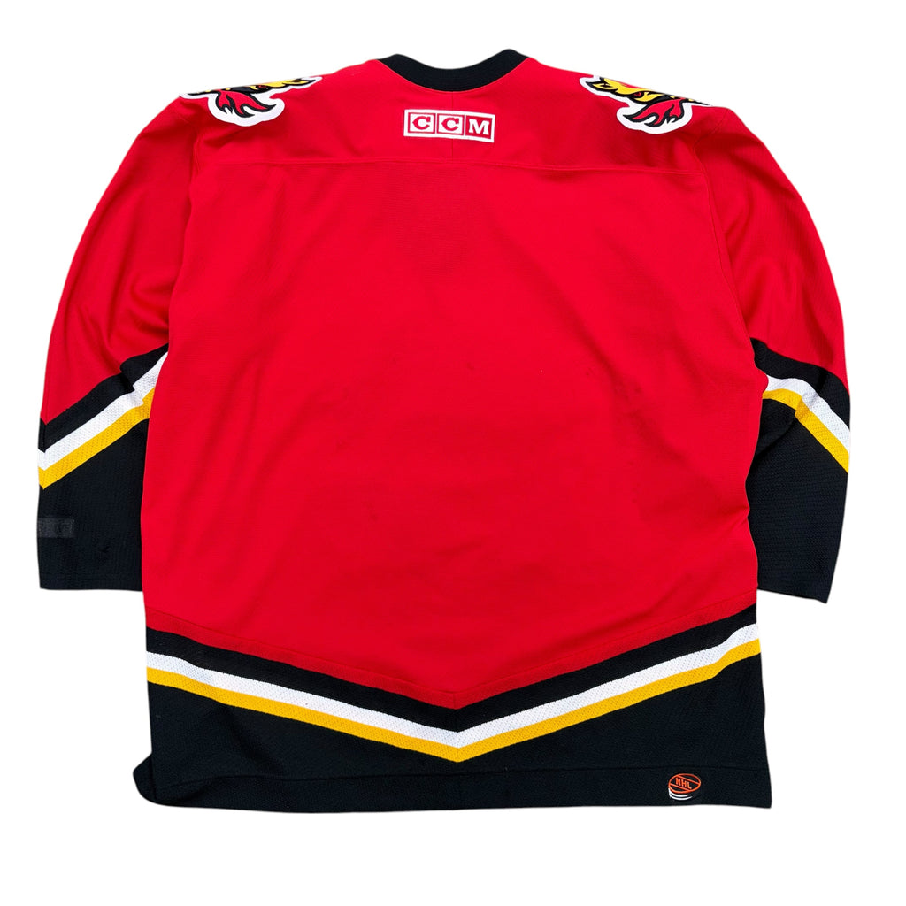 Vintage CCM NHL Calgary Flames Blasty Patch Blank Away Jersey
