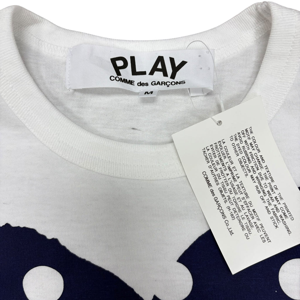 Comme Des Garçon Polka Dot Heart Tee White