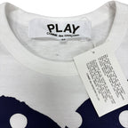 Comme Des Garçon Polka Dot Heart Tee White