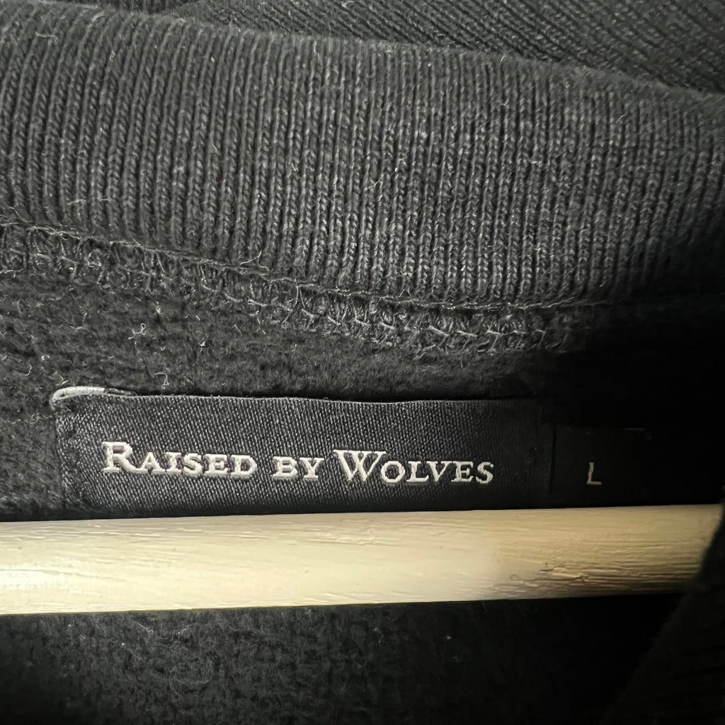 Raised By Wolves Spellout Logo Hoodie Black