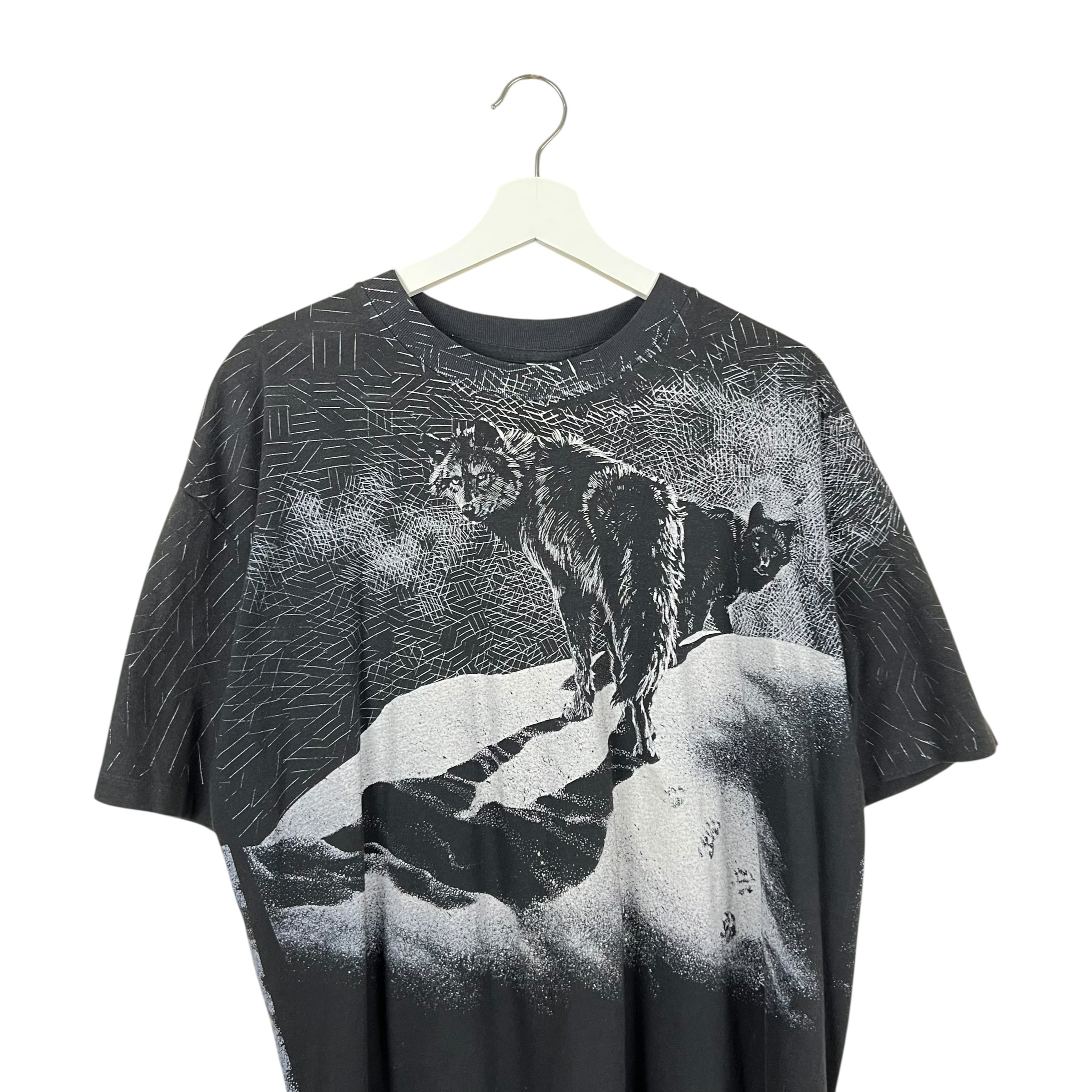 1992 Great Canadian Nature Wolves AOP Tee Black